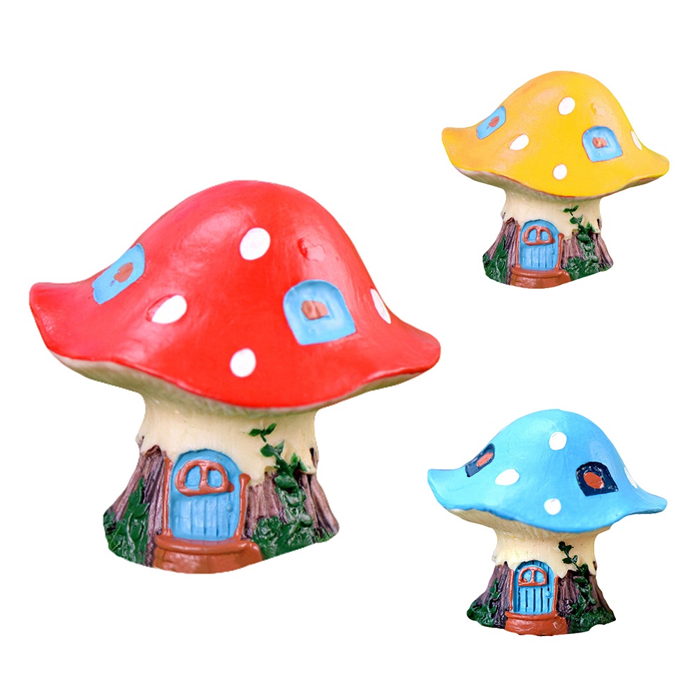 Mô Hình Ngôi Nhà Nấm Bằng Nhựa Resin Màu Sắc Tươi Sáng Trang Trí Cây Bonsai