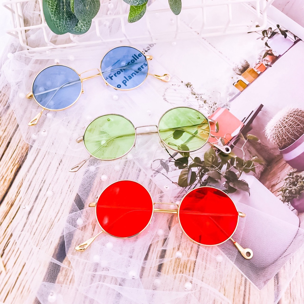 Mắt Kính Thời Trang Siêu Cấp Form Tròn Chân Kim Loại 585 Retro Phong Cách Hàn Quốc - Hazo