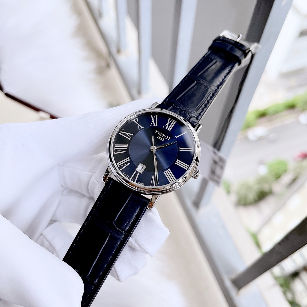 Đồng hồ nam chính hãng Tissot Carson Premium Quartz Blue Dial T122.410.16.043.00 - Máy Quartz pin - Kính Sapphire