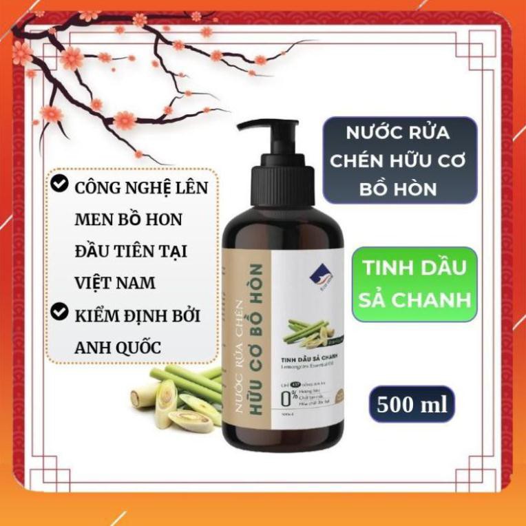 Nước Rửa Chén hữu cơ Bồ hòn Sả chanh 500ml Ecocare .