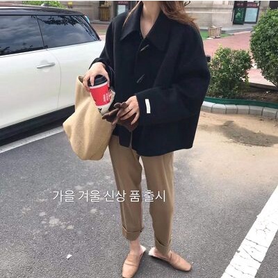 119584 - 8806 áo dạ cashmere dáng lửng có cổ khuy sừng | BigBuy360 - bigbuy360.vn