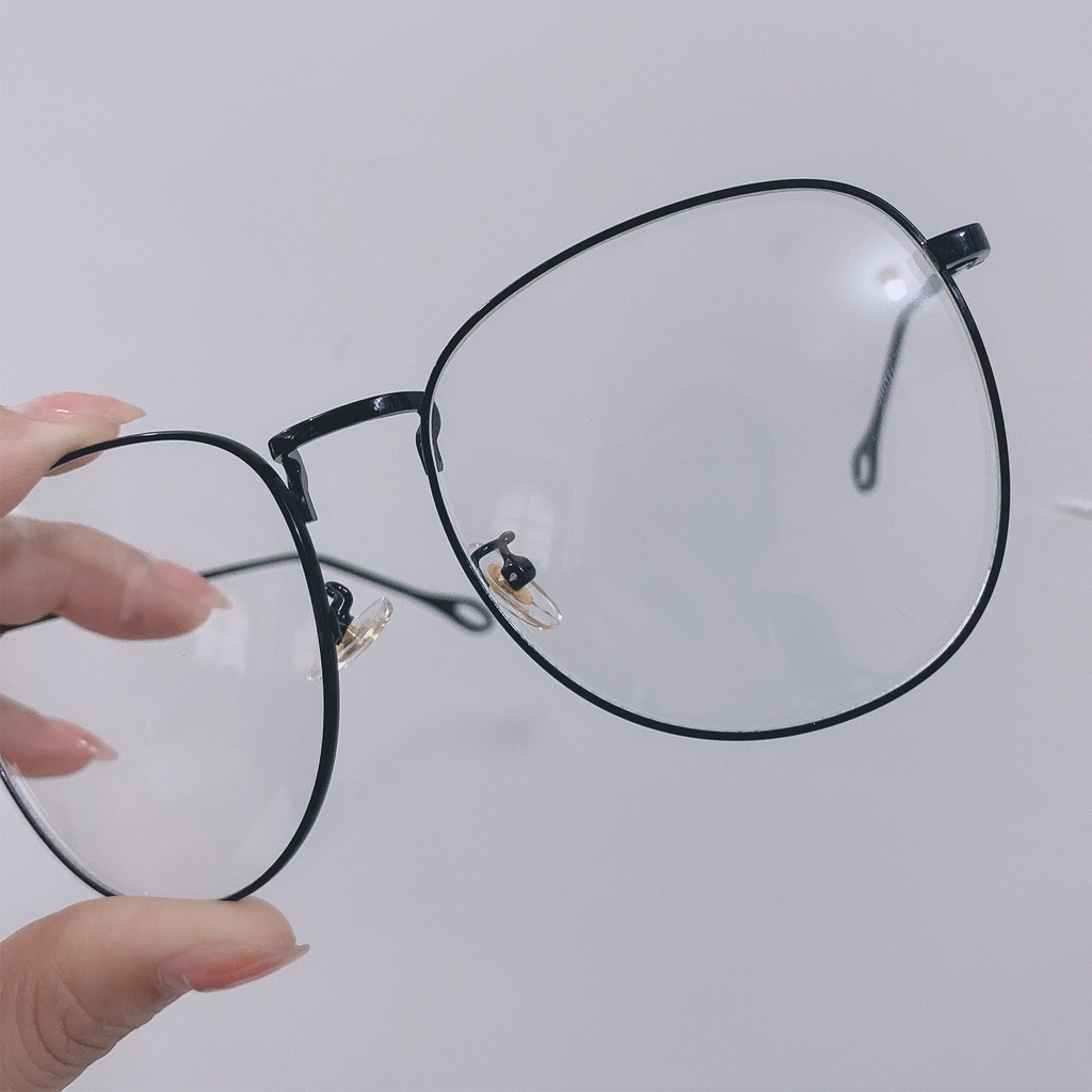 Mắt kính HENGHA gọng hình oval oversize chống bức xạ phong cách thời trang Hàn Quốc cho phái nữ