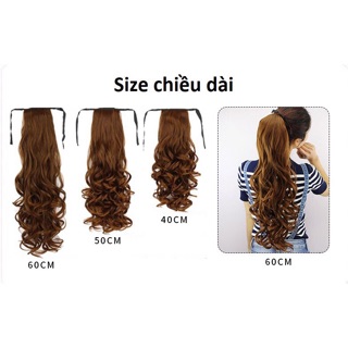 Cột tóc giả xoăn sóng 50cm