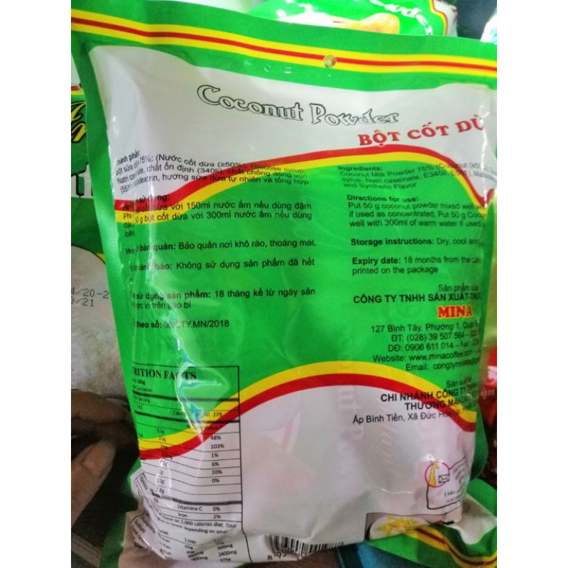 Bột cốt dừa mina quả đào