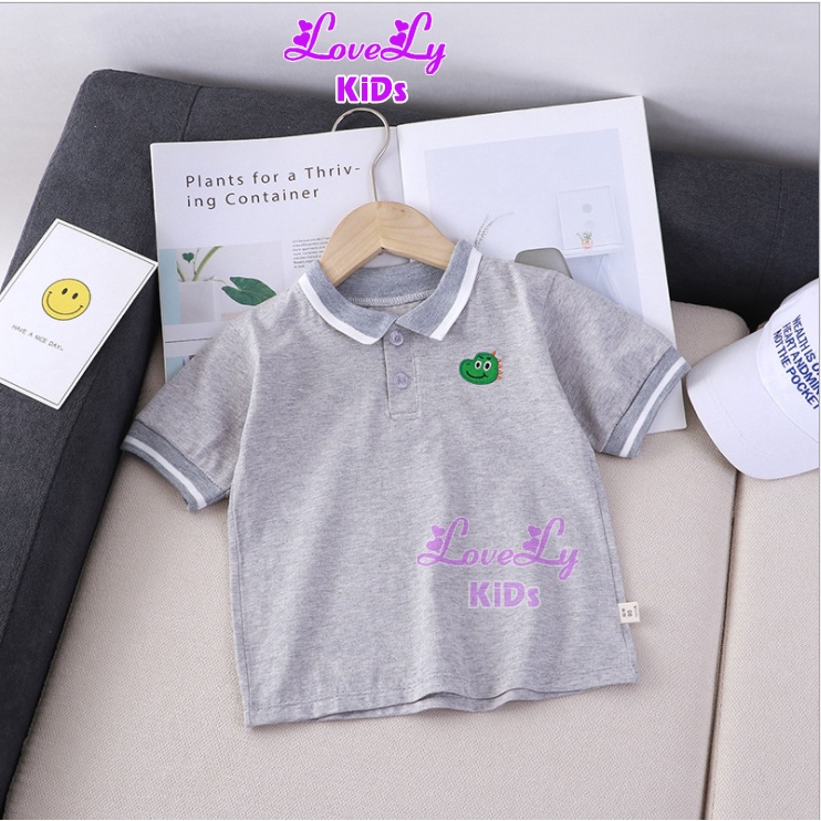 Áo polo cho bé trai chất thun cotton có cổ đủ size phong cách Hàn Quốc - LoveLy Shop