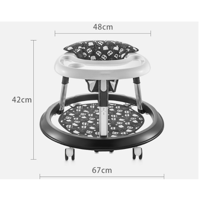 Xe tập đi tròn cao cấp điều chỉnh cao cấp BLB Baby 6188 có lót chân và khoá bánh xe