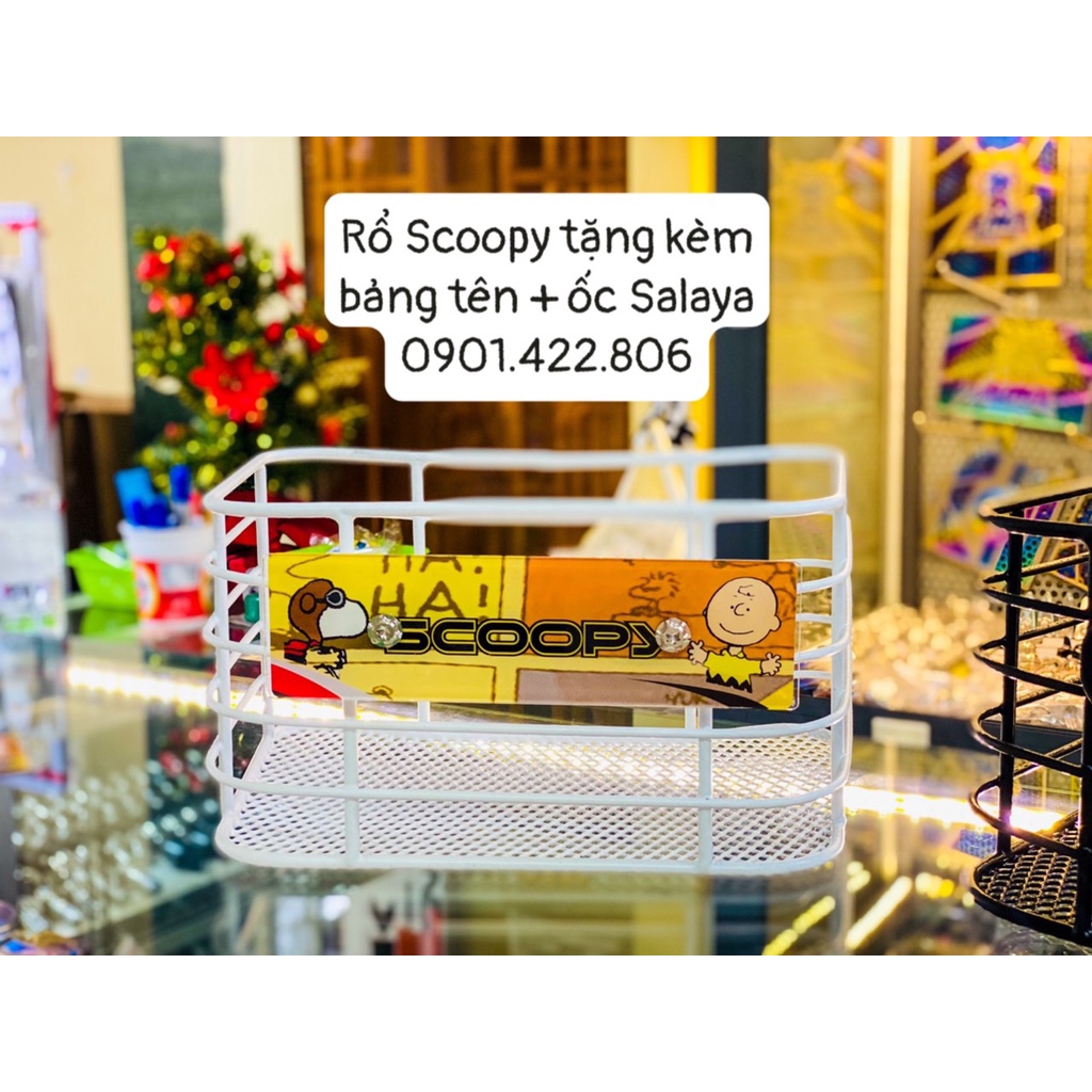 Rổ Scoopy tặng kèm bảng tên Snoopy phiên bản limited