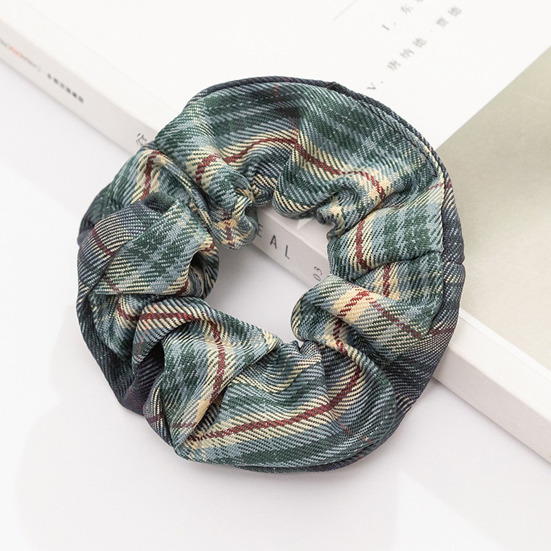 Dây Buộc Tóc Cao Su Co Giãn Họa Tiết Sọc Caro Phong Cách Hàn Quốc Thời Trang Cho Nữ