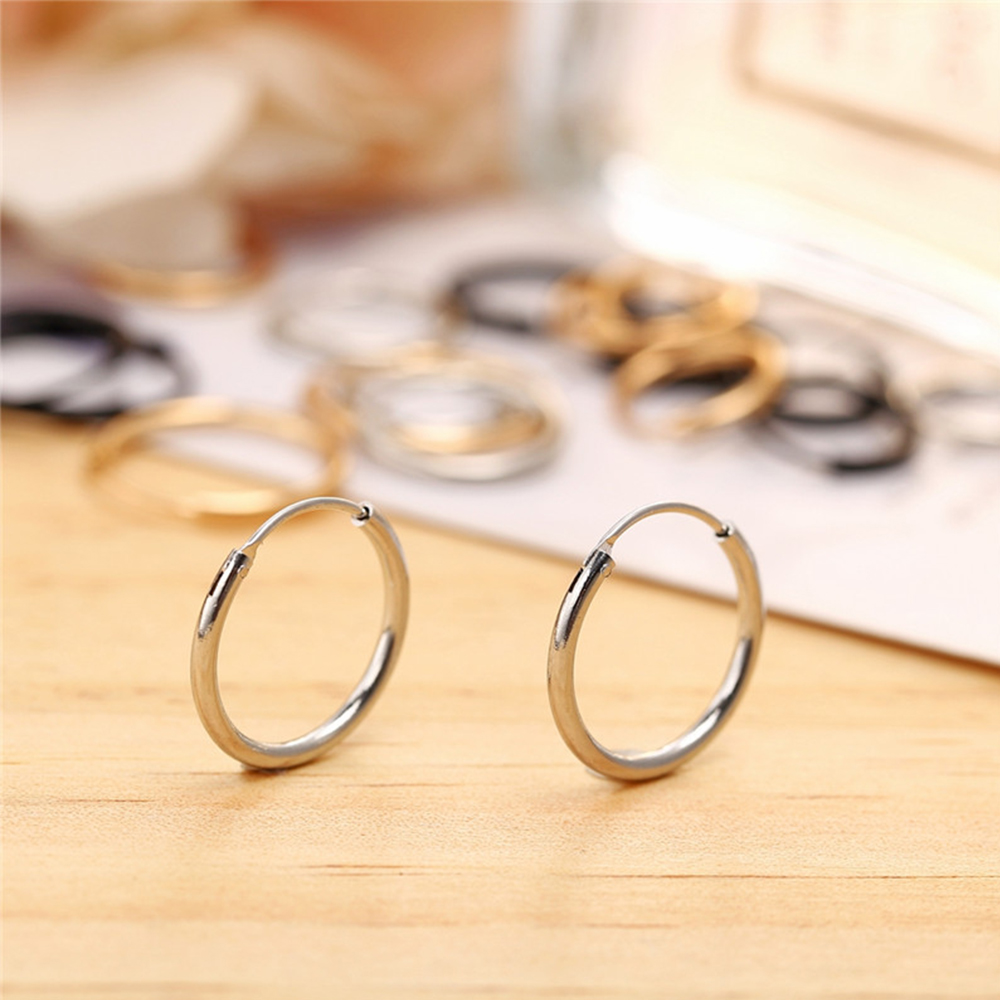 Bông Tai Thời Trang Hình Tròn Nhỏ Sáng Tạo Cho Nữ 3 Kích Cỡ