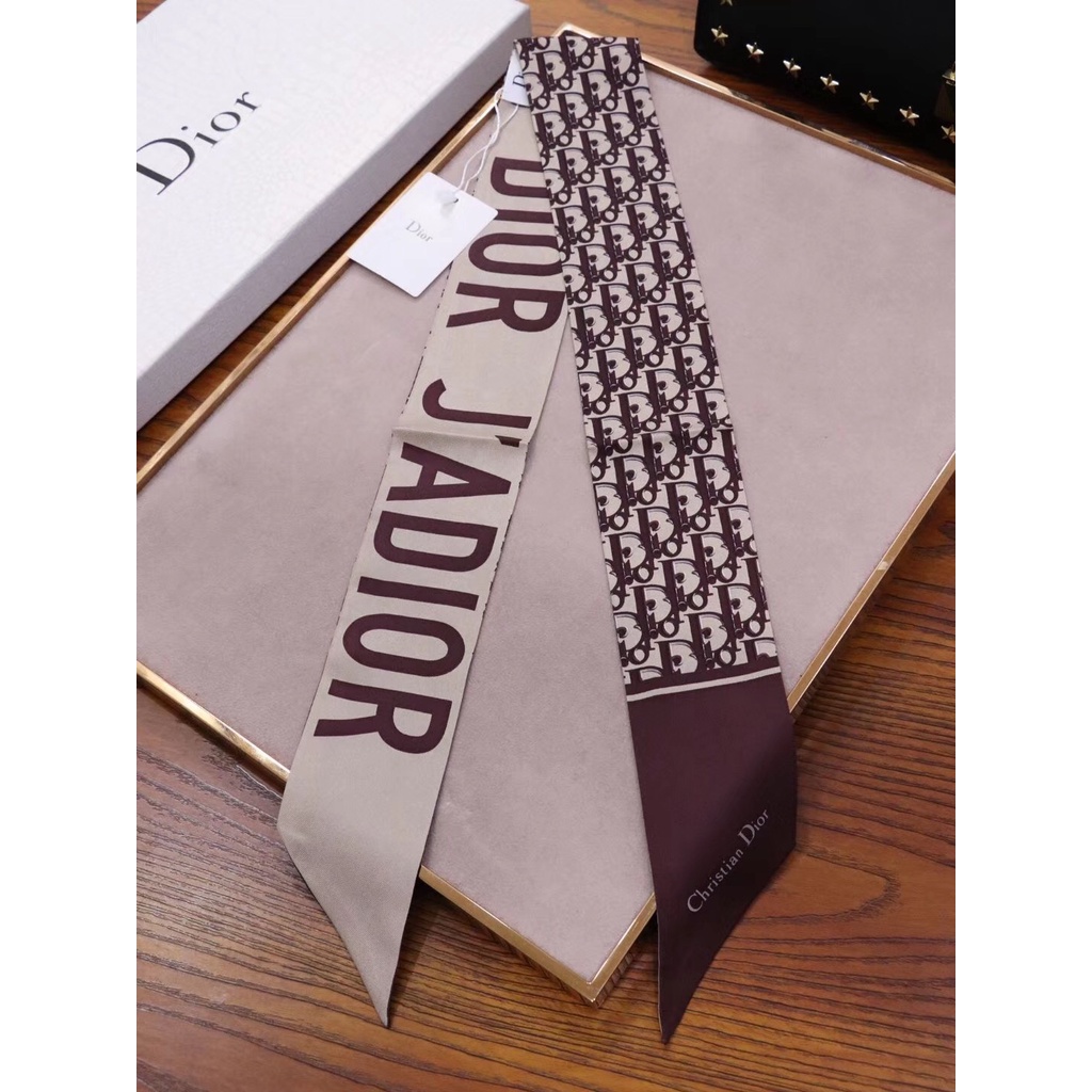 Khăn Quàng Cổ / Khăn Tay / Túi Xách Bằng Lụa Họa Tiết Chữ D Thời Trang Cho Nữ