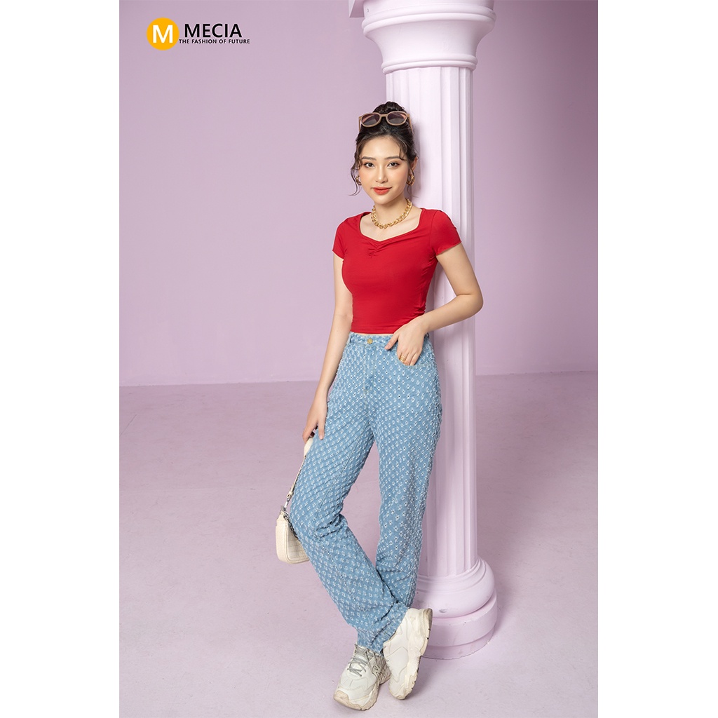 Áo thun kiểu cộc tay Mecia AT011 nhún ngực – Áo kiểu cộc tay thun 95% cotton Thời Trang thể thao năng động trẻ trung