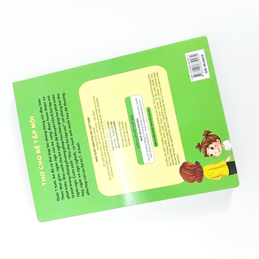 Sách - Thơ cho bé tập nói (dành cho bé 1+) | BigBuy360 - bigbuy360.vn