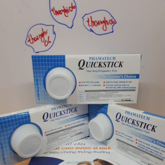 Combo 3 que thử thai QuickStick chính hãng : sản xuất tại Mỹ