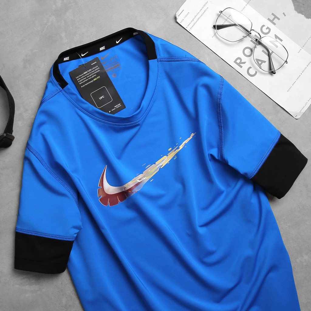 Áo thun thể thao nam họa tiết phối độc đáo chất liệu thun co dãn thấm hút mồ hôi cực tốt AT09 | BigBuy360 - bigbuy360.vn