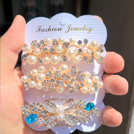 Kẹp TóC HìNh Nơ ĐíNh Kim Cương Giả ThờI Trang Cho Nữ