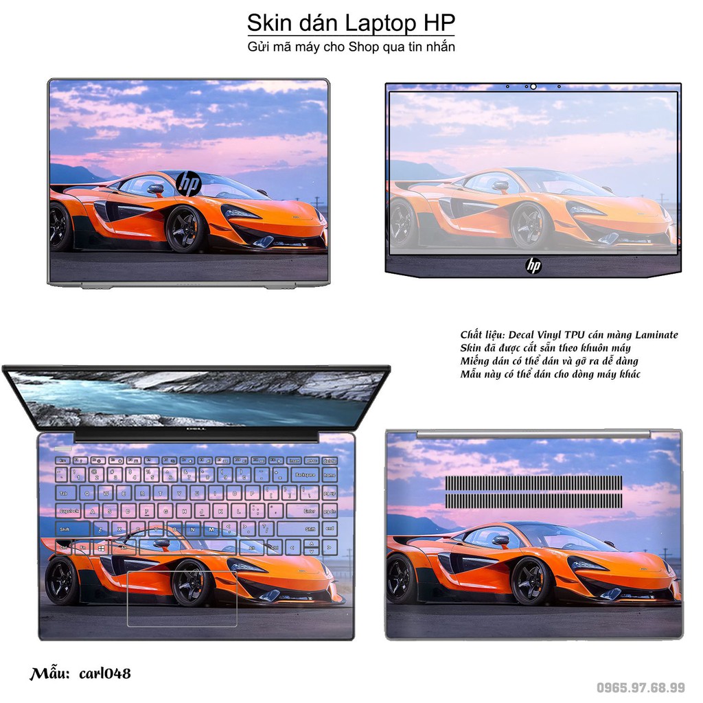 Skin dán Laptop HP in hình xe hơi nhiều mẫu 2 (inbox mã máy cho Shop)