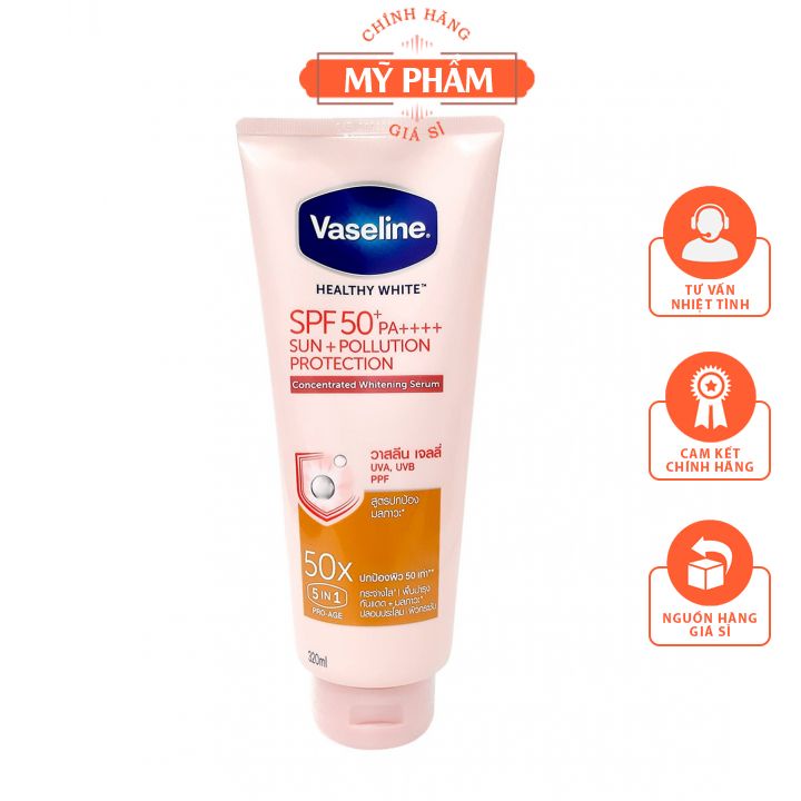 Sữa Dưỡng Thể Vaseline Healthy White Perfect Serum 50x SPF 50+ Tuýp 320ml