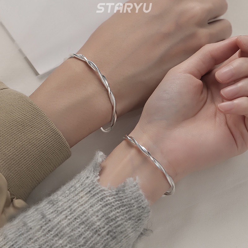 Vòng Tay Cặp Đôi Màu Bạc Có Thể Điều Chỉnh Kích Cỡ