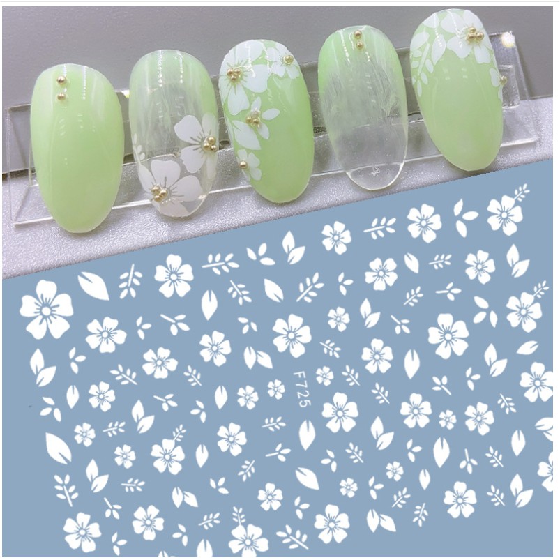 Sticker hoa trắng mẫu mới