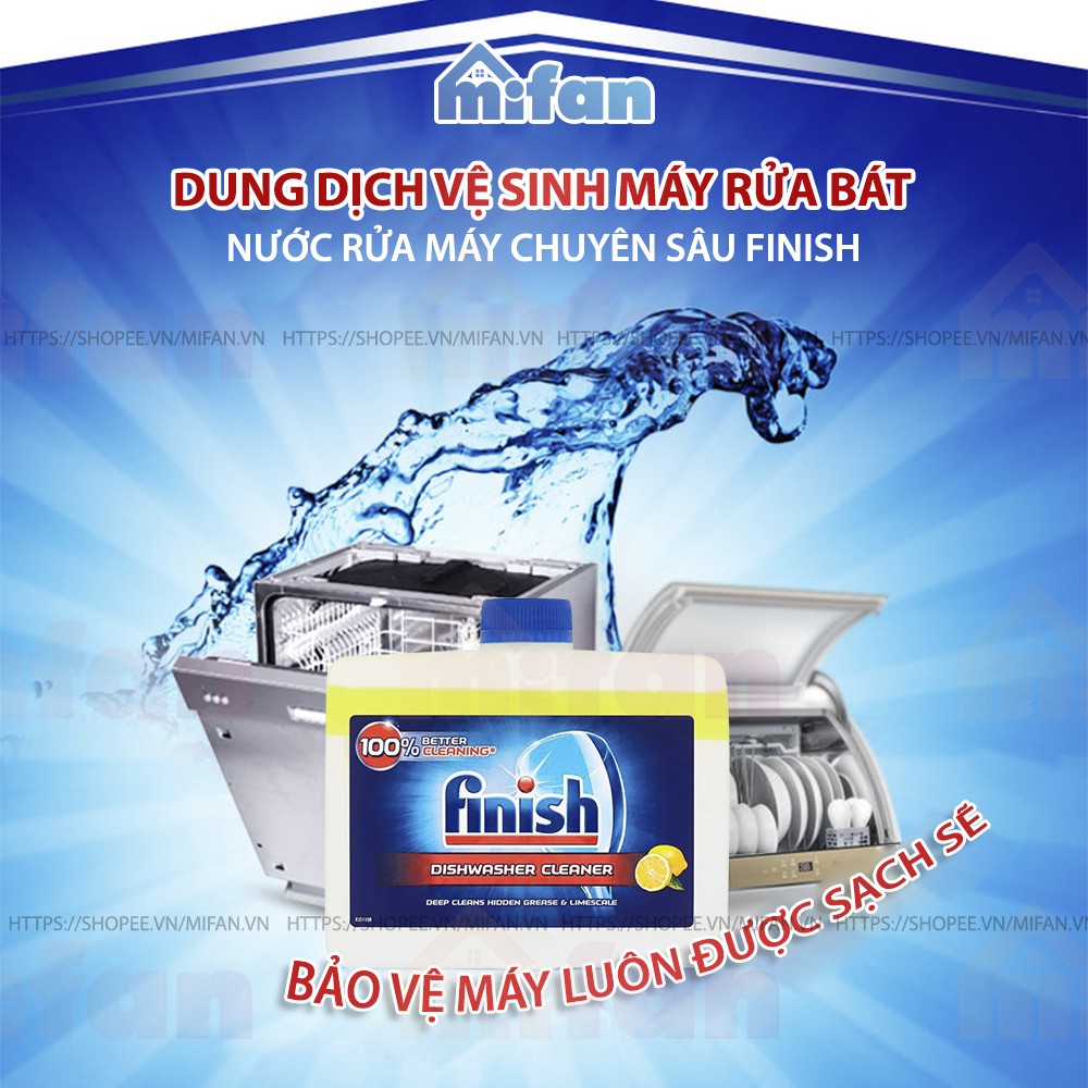 Dung Dịch Vệ Sinh Máy Rửa Bát Finish Dishwasher Cleaner Lemon 250ml - Hương Chanh - MIFAN PHÂN PHỐI CHÍNH HÃNG