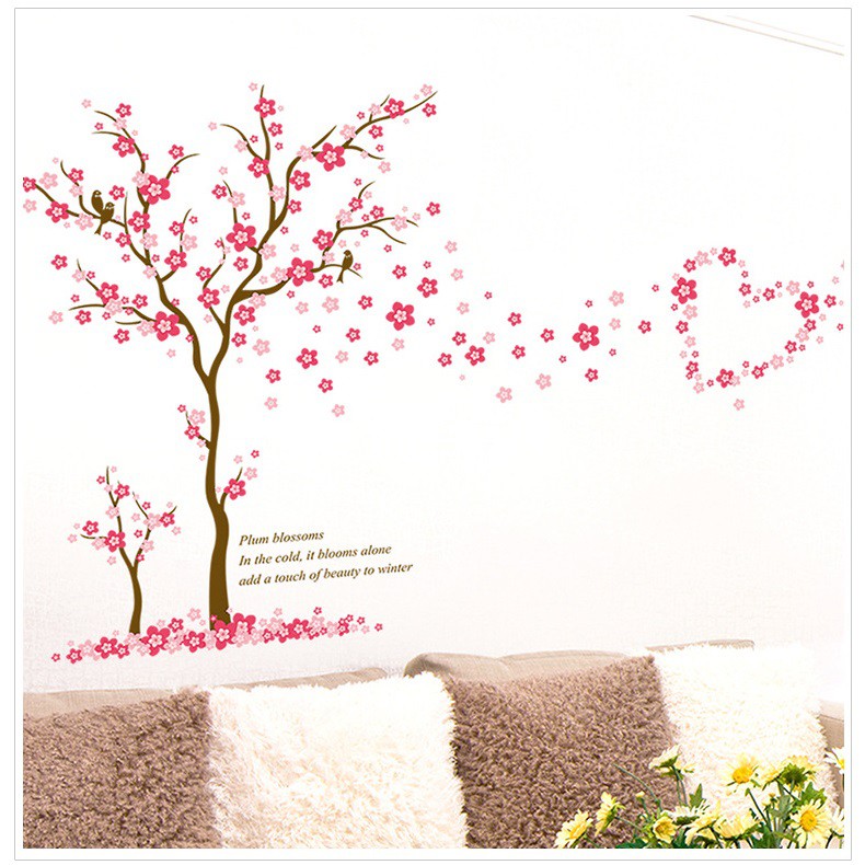 Decal Cây hoa đào mùa xuân AmyShop DCX055 ( 100 x 167 cm)