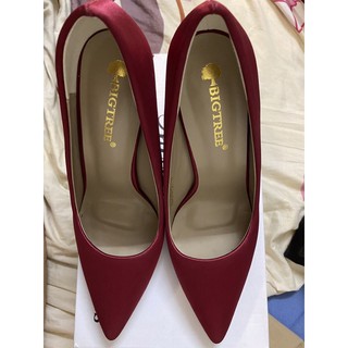 Giày big tree cao gót màu đỏ size 38 [Fullbox]