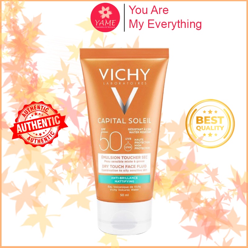 [Freeship + Tặng Voucher] Kem chống nắng cho da dầu nhạy cảm Vichy Ideal Soleil Dry Touch SPF50 chín