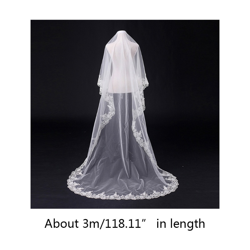Mạng Che Mặt Cho Cô Dâu 1 Lớp Bằng Vải Tuyn Dài 300cm