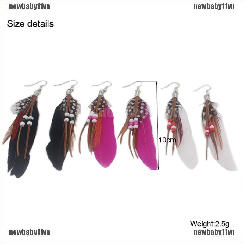 Bông Tai Lông Vũ Tua Rua Thời Trang