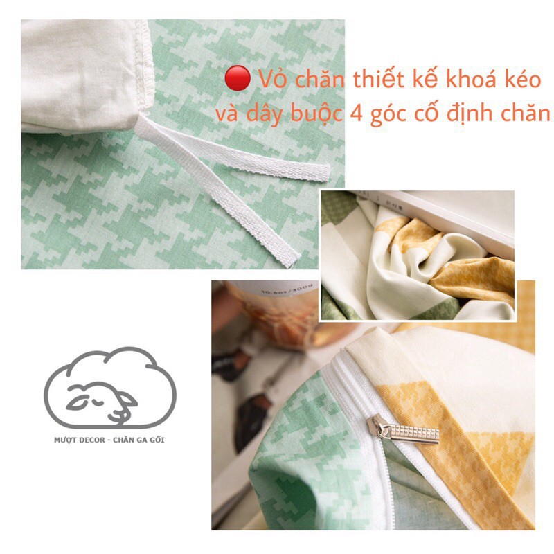 Bộ Chăn Ga Gối ❤️ Cotton Living kẻ ziczac đủ mọi size đệm cotton 100% chăn ga Hàn Quốc Mượt Decor nhập khẩu chính hãng