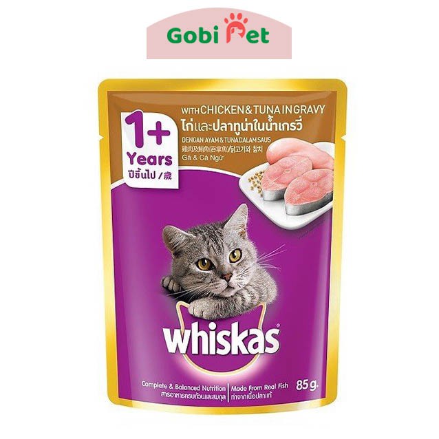 Pate Whiskas cho mèo gói 85g bổ sung dinh dưỡng vị cá biển - Gobi Pet