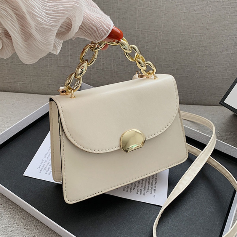 Túi Xách Da PU Màu Trơn Phong Cách Retro Thời Trang Cho Nữ