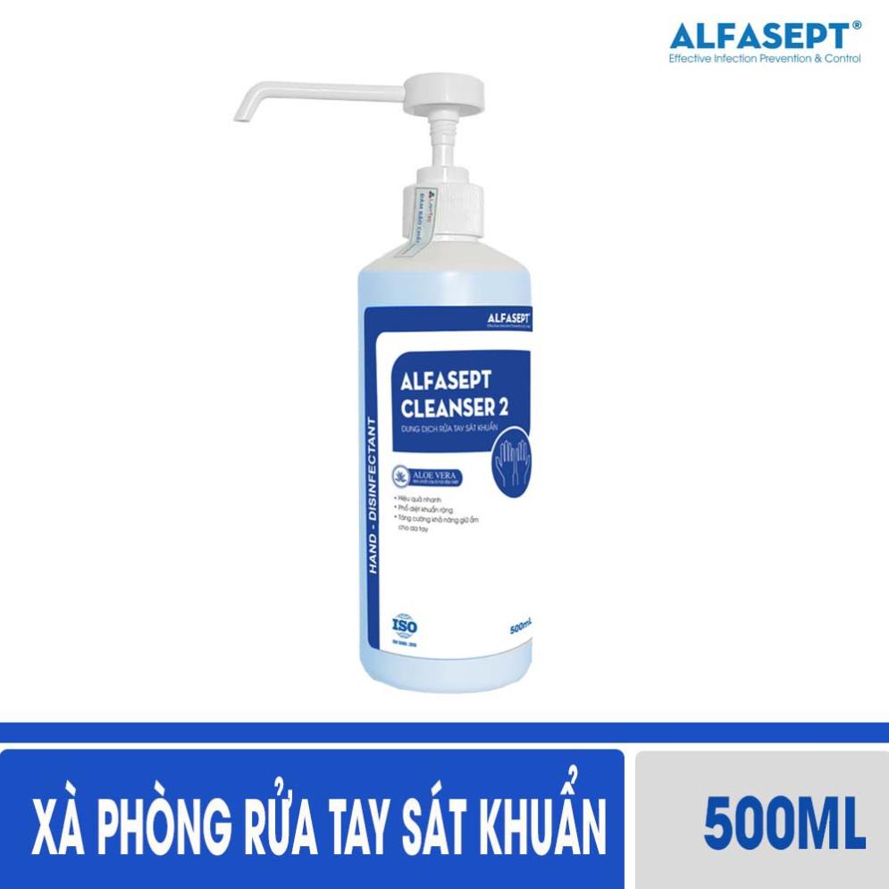 Xà Phòng Rửa Tay ALFASEPT Cleanser 2 Giúp Khử Khuẩn Nhanh Chóng Và Tăng Cường Khả Năng Giữ Ẩm Cho Da Lọ 500ml