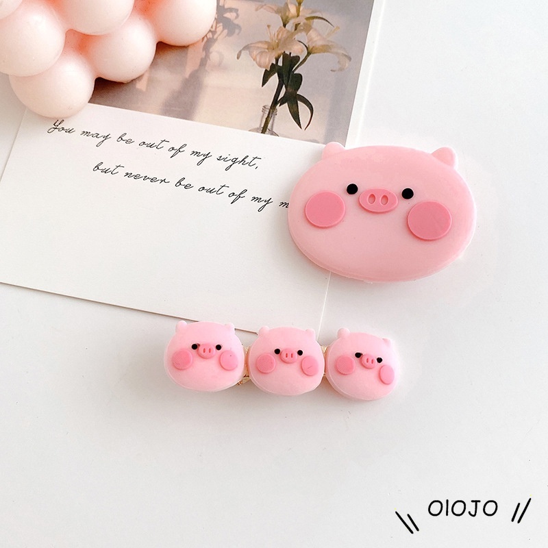 Kẹp tóc hình chú heo màu hồng dễ thương cho nữ