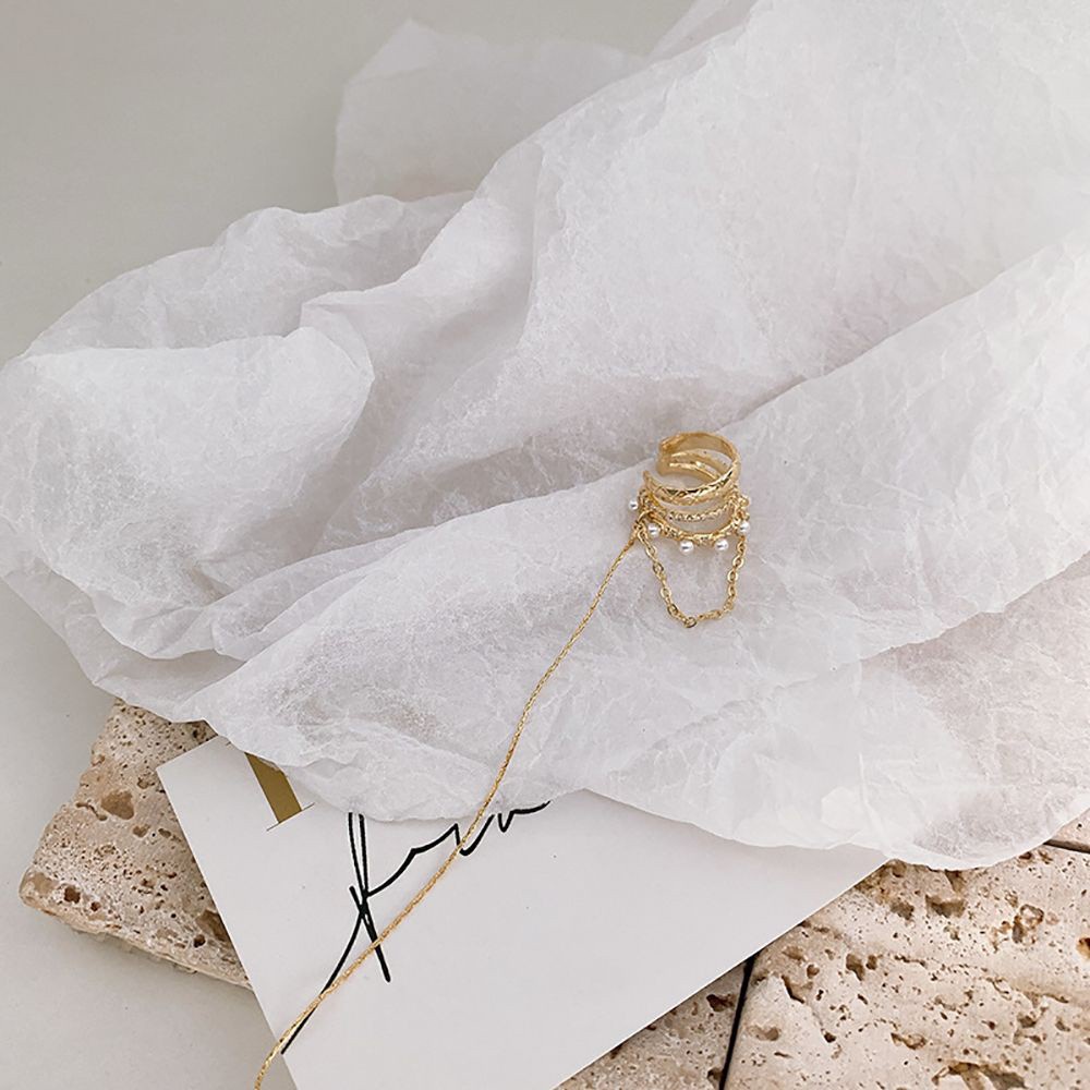 Khuyên Kẹp Vành Tai Dáng Dài Bằng Kim Loại Đính Đá Zircon / Ngọc Trai Nhiều Màu Sắc Phong Cách Hip Hop Cá Tính Cho Nữ