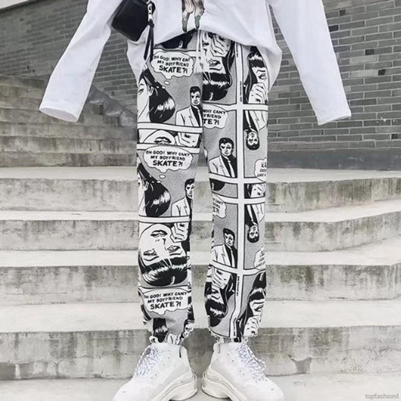 Quần dài lưng thun dây rút in hình nhân vật hoạt hình | BigBuy360 - bigbuy360.vn