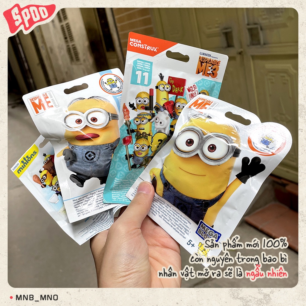 Mô hình Minion Mega Bloks dễ thương đáng yêu, đồ chơi dành cho trẻ, pack nhân phẩm nhân vật