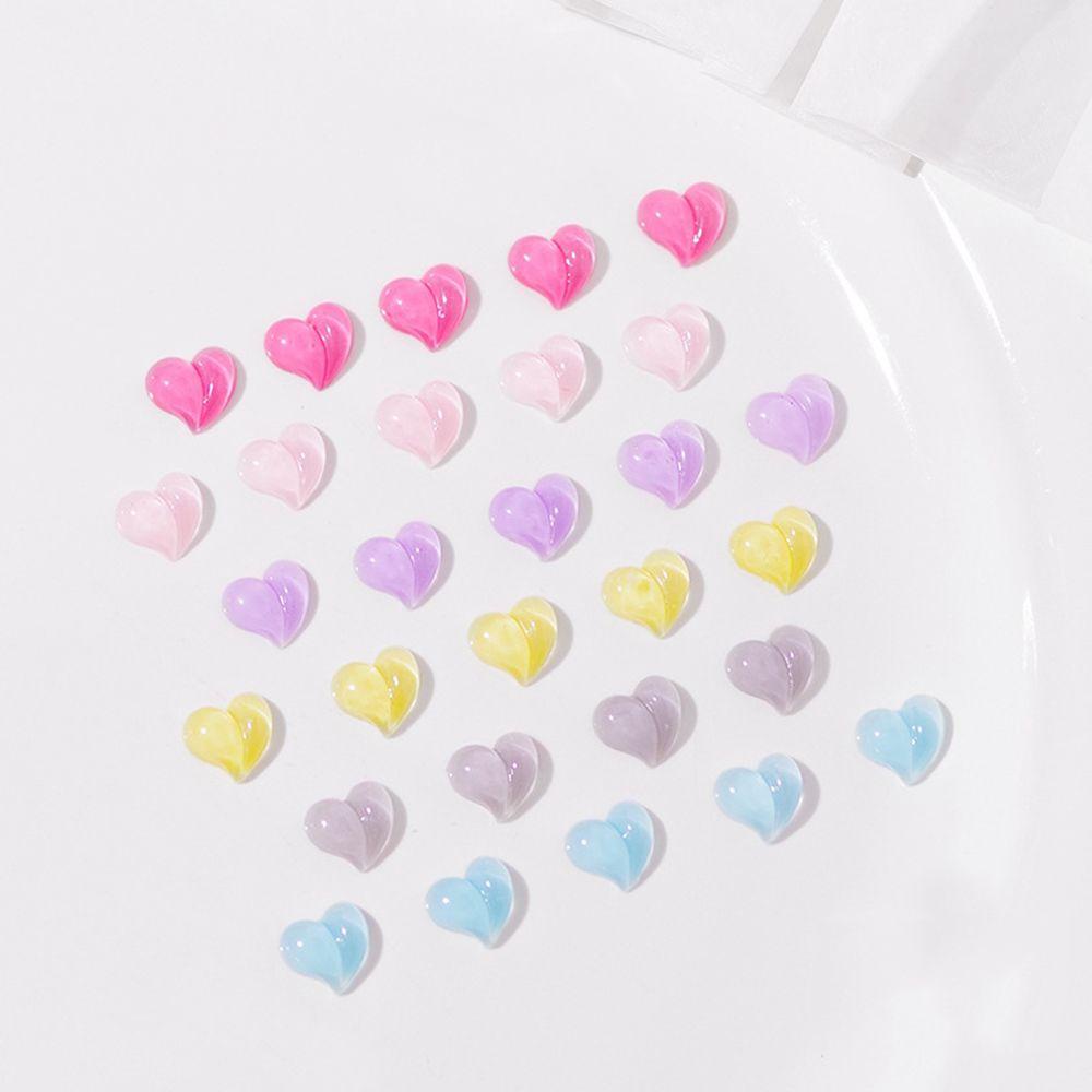 Phụ Kiện Trang Trí Móng Tay Nghệ Thuật Hình Trái Tim Màu Sắc Trong Mờ