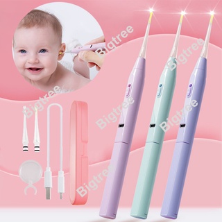 Dụng cụ làm sạch tai cho bé Dụng cụ làm sạch tai cho trẻ sơ sinh có đèn Led có đầu silicon mềm