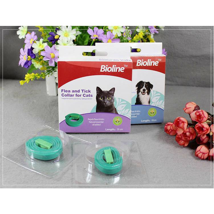 Bioline - Vòng cổ chống ve, rận, bọ chét cho chó mèo, dễ dàng sử dụng và đạt hiệu quả, an toàn đối với vật nuôi