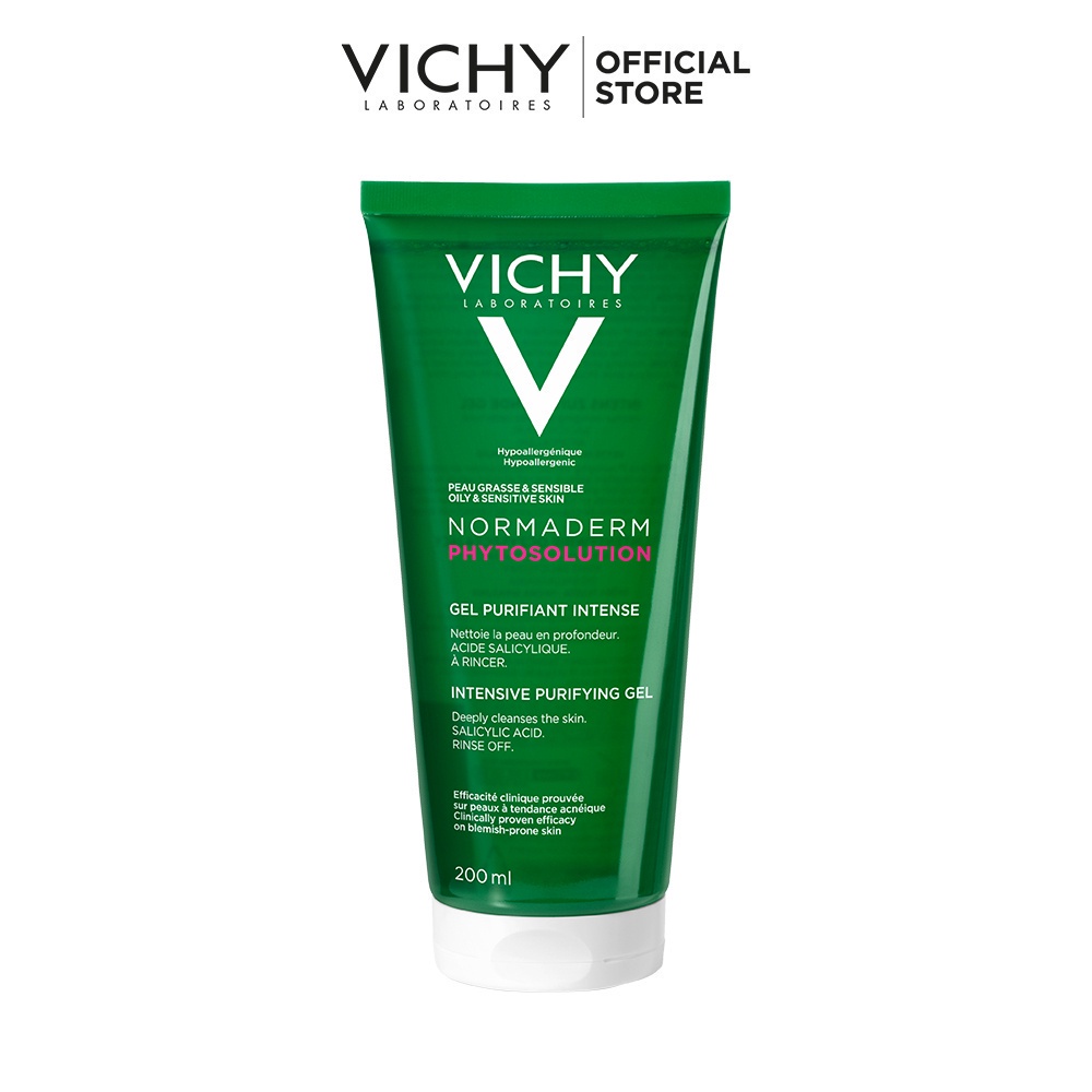 Sữa rửa mặt dạng gel làm sạch sâu giảm bã nhờn Vichy Normaderm Phytosolution 200ml