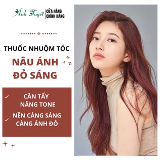 Thuốc Nhuộm Tóc Màu Nâu Đồng Ánh Đỏ Sáng LÊN TỪ NỀN 6-7-8 - Tặng Oxy trợ dưỡng 100ml