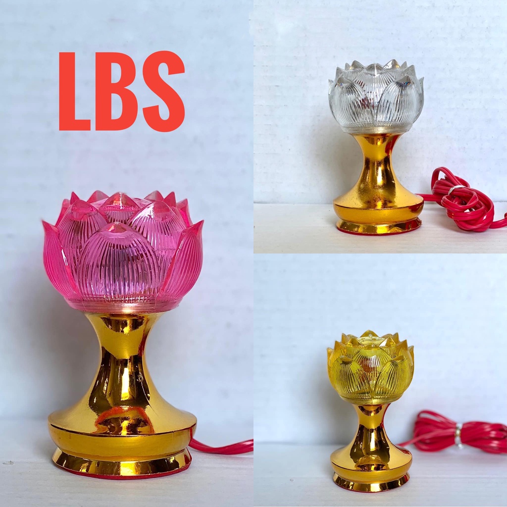 Bộ 2 đèn thờ LED búp sen LBS01 trang trí bàn thờ cúng