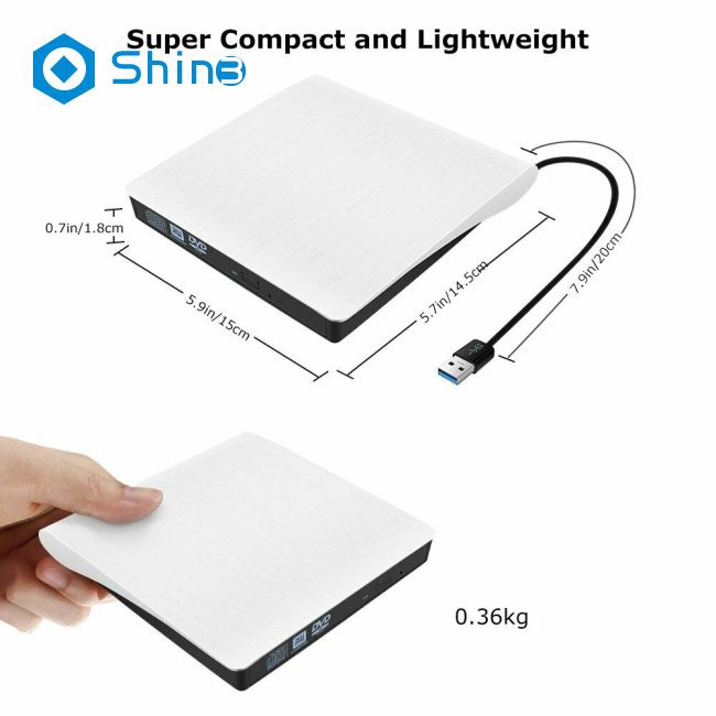 Ổ đĩa quang USB 3.0 DVD Drive DVD ± RW CD-RW gắn ngoài chuyên dụng cho PC Laptop