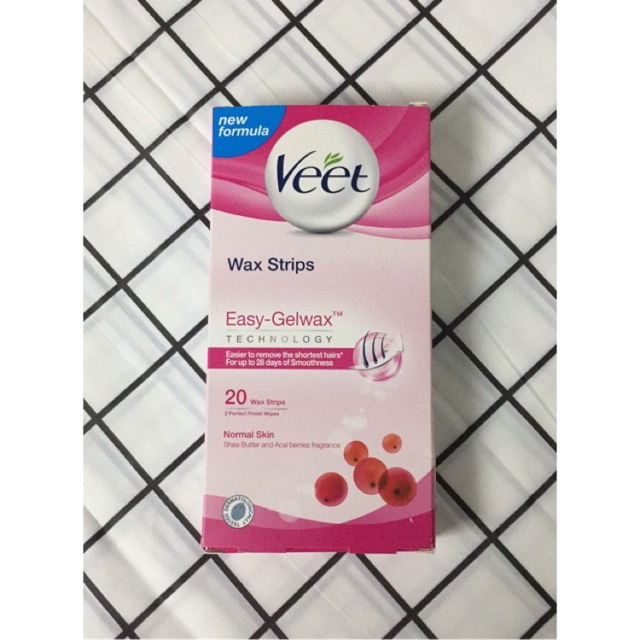 Miếng dán tẩy lông Veet Wax Strips Easy Gel wax cho body 20 dải sáp