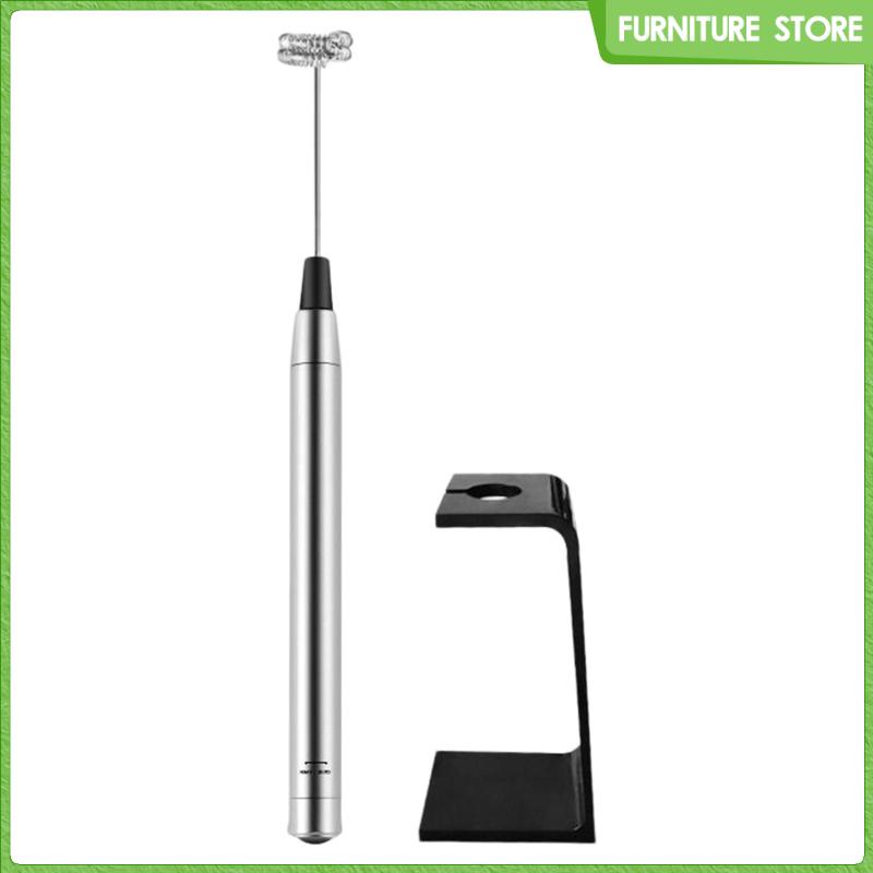 Máy Đánh Trứng / Khuấy Tạo Bọt Cà Phê Chạy Bằng Pin Có Giá Đỡ Mini Cho Cappuccino Matcha