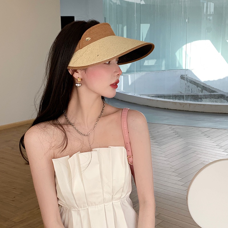 Nón vành rộng hở chóp chống tia uv phong cách Hàn Quốc