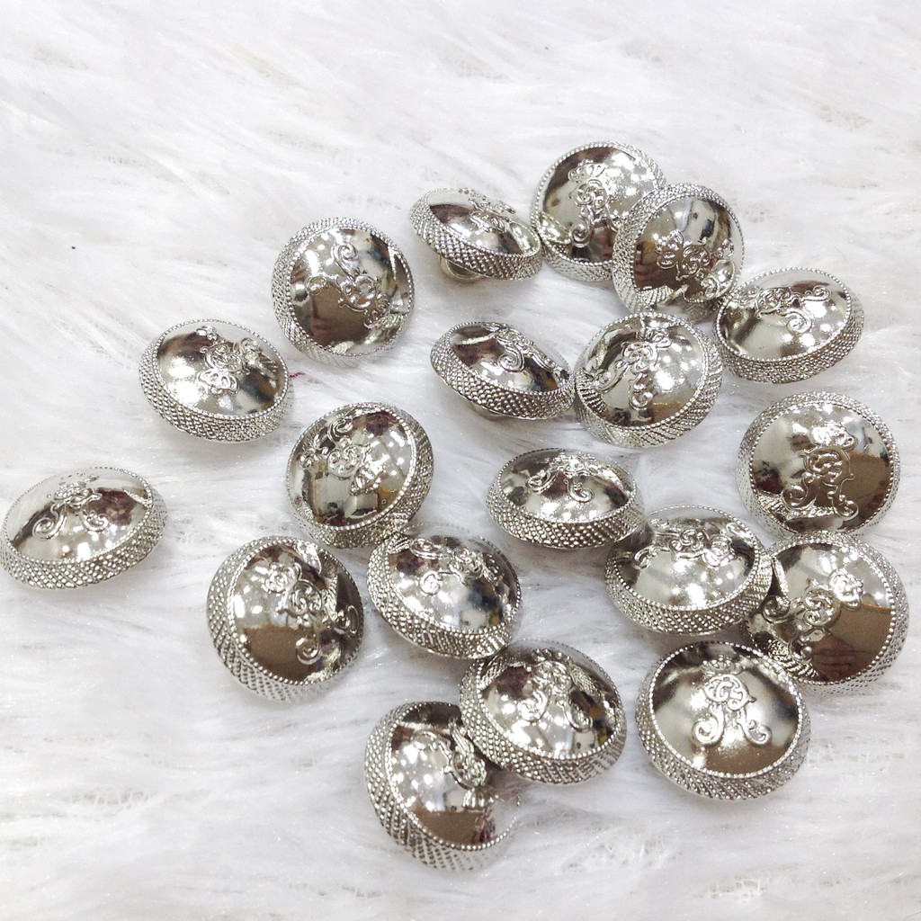 Cúc áo phủ bạc nút khuy 3d size 1.5cm đính kết trang phục com lê veston | BigBuy360 - bigbuy360.vn
