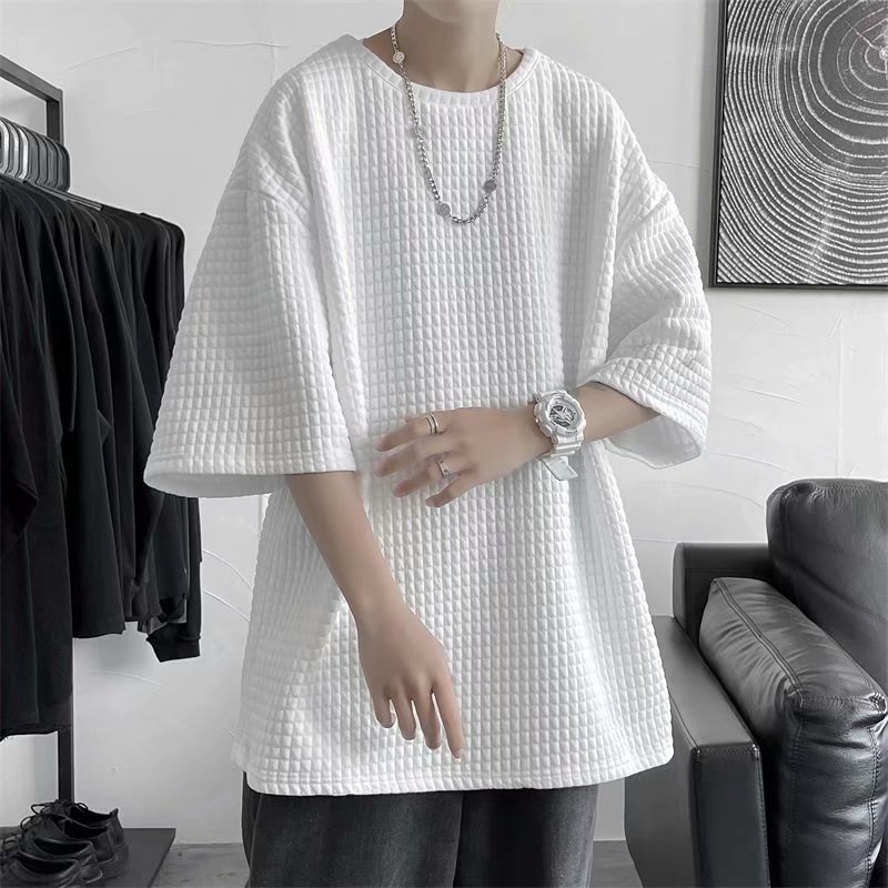 Áo Thun Tay Ngắn Cổ Tròn Thời Trang Phong Cách Hàn Năng Động Cho Nam