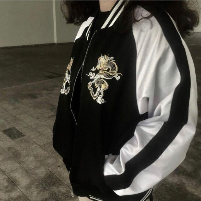 Áo Khoác Dù Nam Nữ Unisex - Áo Khoác Jacket Bomber thêu rồng Siêu hot - HN.STORE16